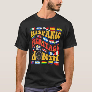 Camiseta Países Espanhóis Falam Bandeiras Herança Hispânica