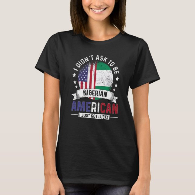 Camiseta Países nigerianos americanos sinalizam Orgulho Nig (Frente)