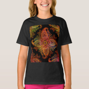 Camiseta Paisley Atemporal Multicolorido em Preto