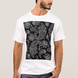 Camiseta Paisley elegance: padrão étnico uniforme.