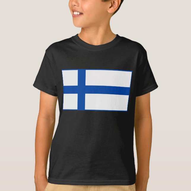 Camiseta Paita do lippu de Suomen - a bandeira de Finlandia (Frente)