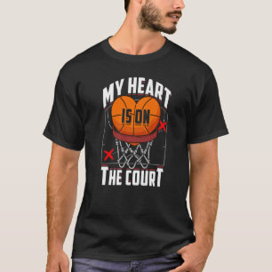 Camiseta Paixão desportiva Meu coração está no campo de bas