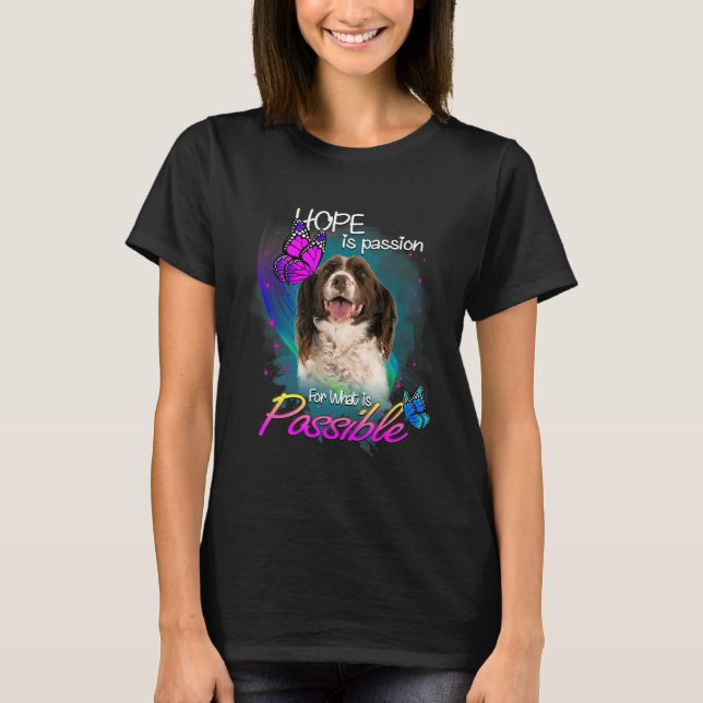 Camiseta Paixão Inglês Springer Spaniel Dog Por Possível (Frente)