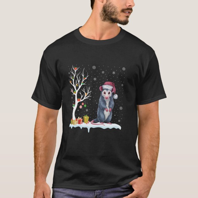 Camiseta Paj de Natal claro do Chapéu Festivo de Santa Hat (Frente)