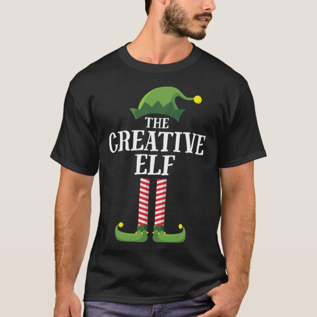 Camiseta Pajam da Festa de Natal da Família Creative Elf Ma (Frente)
