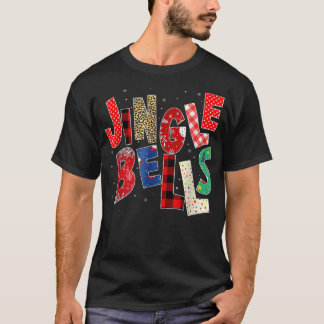 Camiseta Pajama da família natalícia Sinos da Xadrez Vermel