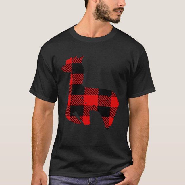 Camiseta Pajama da Matriz da Família Xadrez llama (Frente)