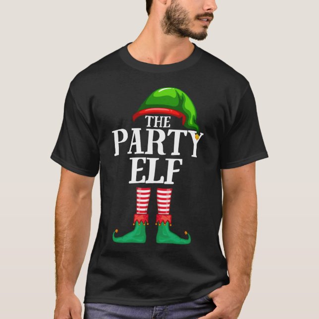 Camiseta Pajama de Natal da Família do Partido Elf Matching (Frente)