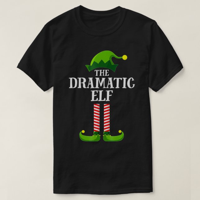 Camiseta Pajama de Natal da Família Elf Matando Dramática (Frente do Design)