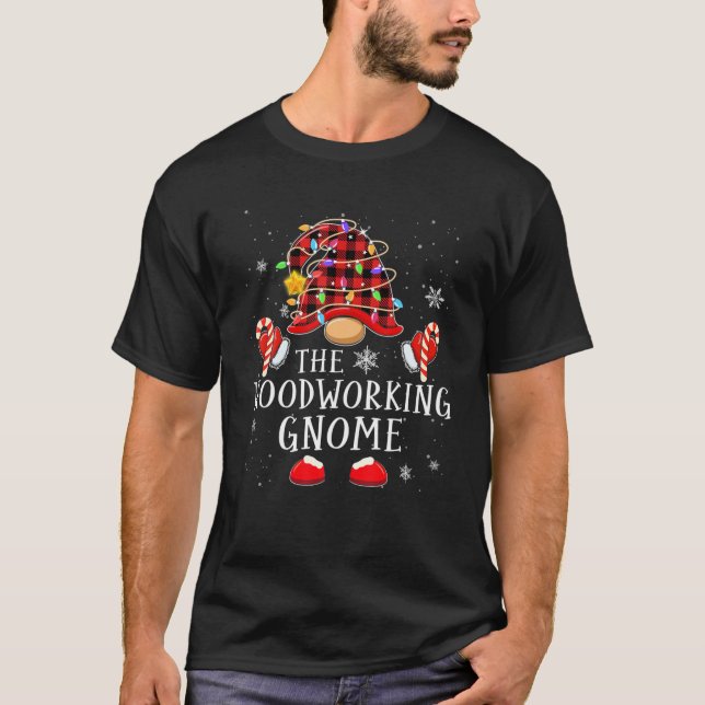 Camiseta Pajama de Natal da Família Gnomo do Woodworking (Frente)