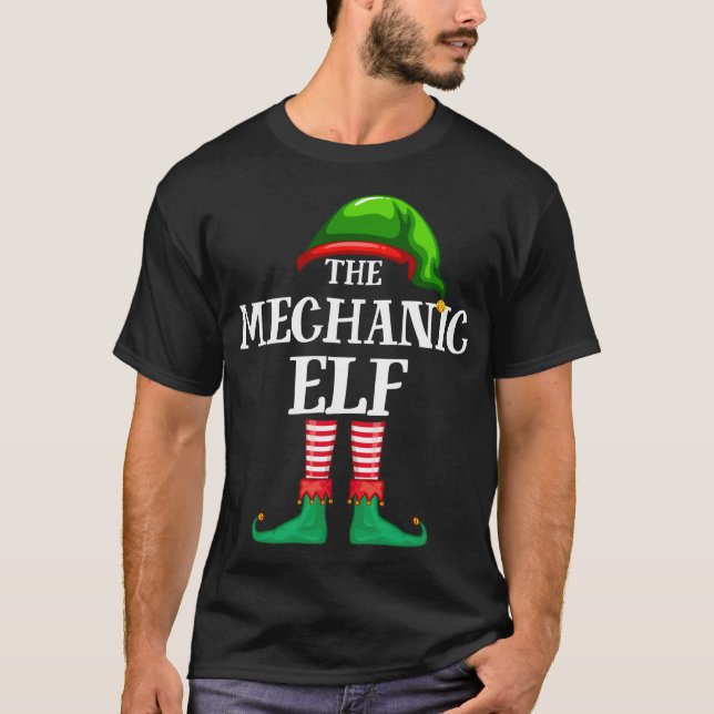 Camiseta Pajama de Natal da Família Mechanical Elf Matching (Frente)