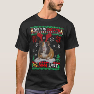 Camiseta Pajama De Natal Da Guiné Para Mulheres E Homens Fe