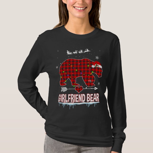 Camiseta Pajama de Natal do Urso Namorada de Buffalo da Xad (Frente)
