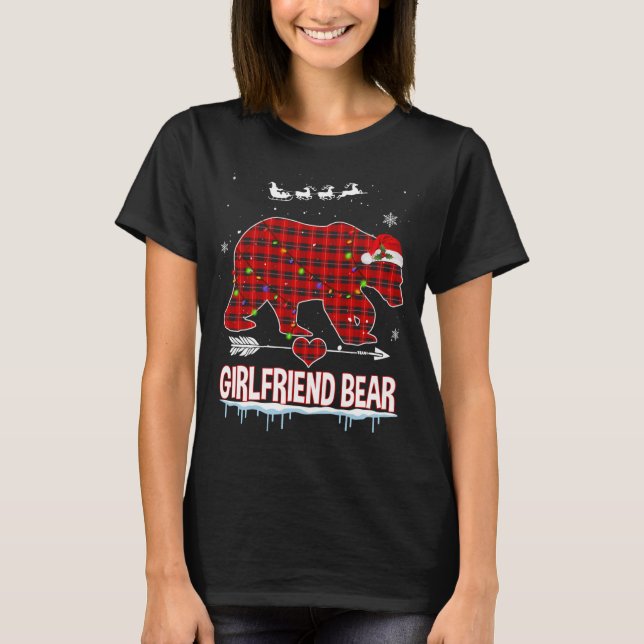 Camiseta Pajama de Natal do Urso Namorada de Buffalo da Xad (Frente)