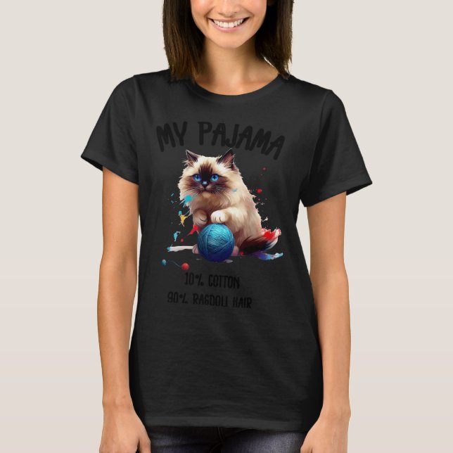 Camiseta Pajama Ragdoll Cat Perfect For Cat Lovers! For Men (Frente)