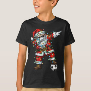 Camiseta Pajamas de Natal de Futebol do Papai Noel Dabbing