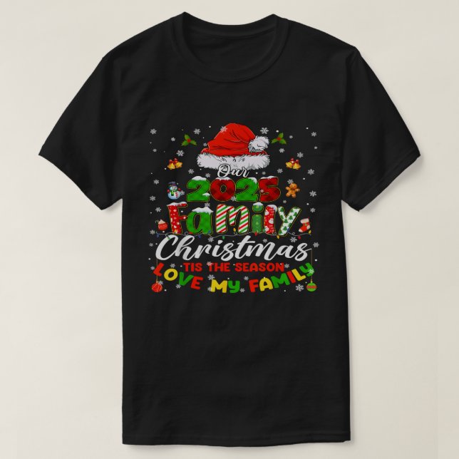 Camiseta Pajamas Outfit Family Matching Christmas 2025 (Frente do Design)
