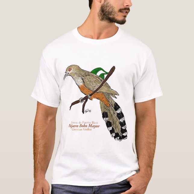 Camiseta Pájaro Bobo Mayor/Puerto Rican Lizard-Cuckoo (Frente)