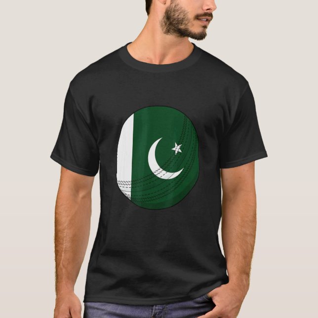Camiseta Pakistan Cricket Ball Pakistan People Cricket Fan  (Frente)