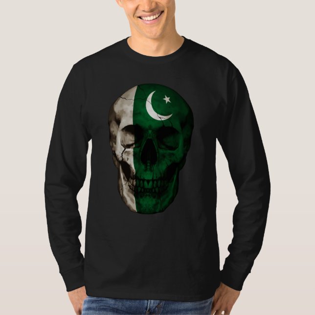 Camiseta Pakistan Flag Skull Pakistani Roots Proud Patrioti (Frente)