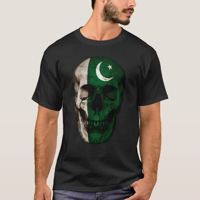 Camiseta Pakistan Flag Skull Pakistani Roots Proud Patrioti (Frente)