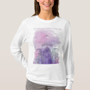Camiseta Palácio árabe desenhado em t-shirt aquosa