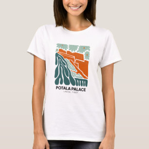 Camiseta Palácio Potala Lhasa Tibete floral de viagem abstr