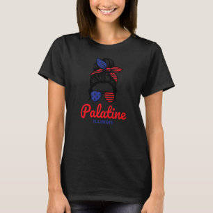 Camiseta Palatine Illinois Retro Messy Bun