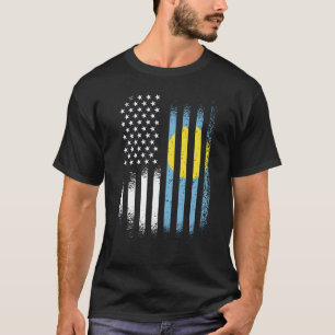 Camiseta Palauan American Patriot Grown Country USA Flags S