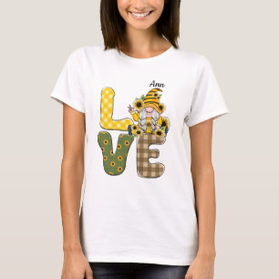 Camiseta Palavra "Country Love" com Gnomess e Sunflower