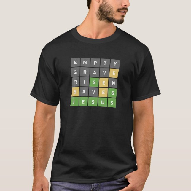 Camiseta Palavra-cristã Quebra-cabeça do jogo de palavras c (Frente)