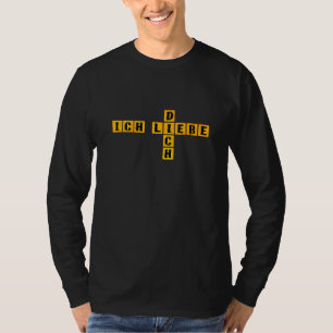 Camiseta Palavra Cruzada Alemã Ich Liebe Dich