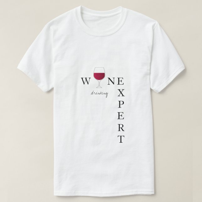 Camiseta Palavra-Cruzada de Vinho Vermelho Minimalista (Frente do Design)