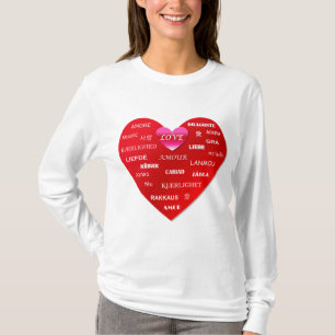 Camiseta Palavra de amor em muitas línguas