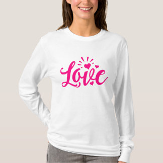 Camiseta Palavra de amor rosa