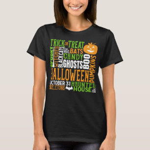 Camiseta Palavra de Halloween Salva-Pumpkin