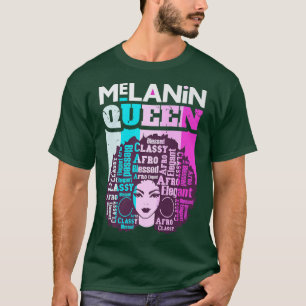Camiseta Palavra de Inspiração Positiva Melanin Queen
