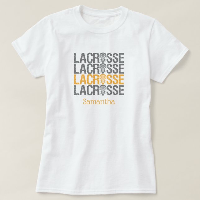 Camiseta Palavra de Lacrosse Amarela (Frente do Design)