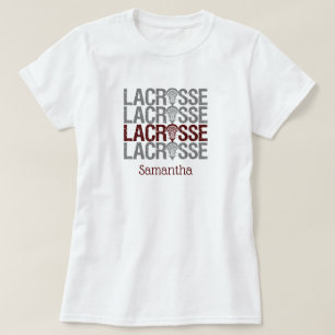 Camiseta Palavra de Lacrosse em Perturbação Maroon