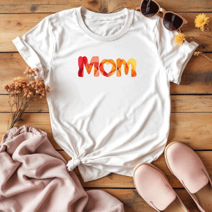Camiseta Palavra de Mãe Colorida Dia de as mães de coraçã
