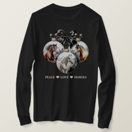 Camiseta Palavra de paz de Natal em preto e ouro