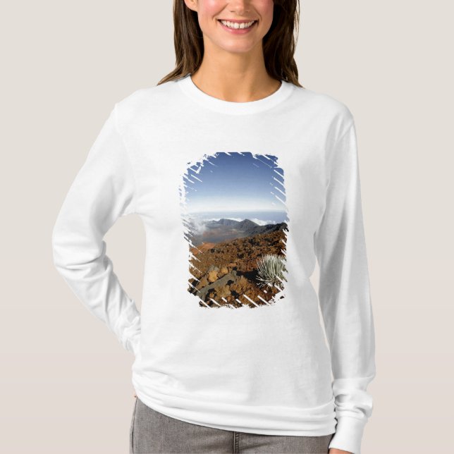 Camiseta Palavra-de-prata sobre a cratera de Haleakala (Frente)