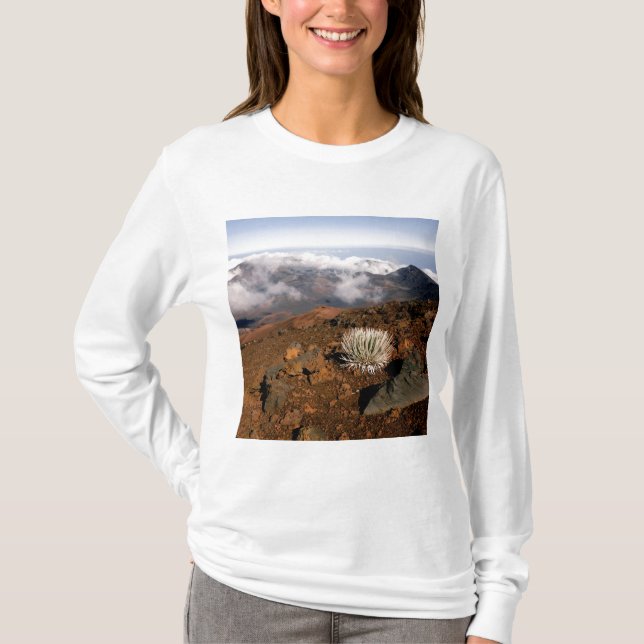 Camiseta Palavra-de-prata sobre a cratera de Haleakala, per (Frente)