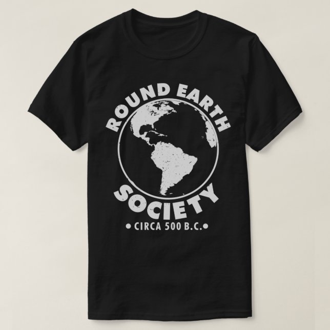 Camiseta Palavra engraçada da sociedade da Terra redonda (Frente do Design)