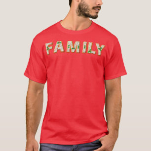 Camiseta palavra familiar bolo de tipografia de natal