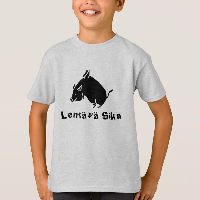 Camiseta Palavra finlandesa para o porco voador (Frente)