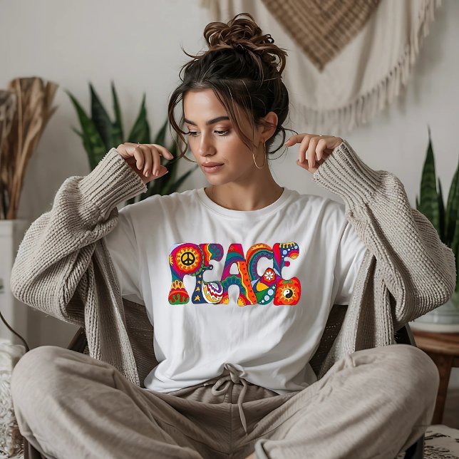 Camiseta Palavra Paz Retro (Criador carregado)
