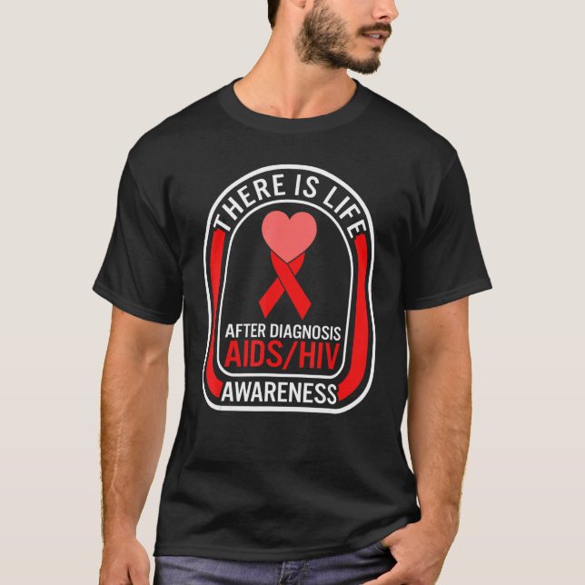 Camiseta Palavras Aids Dias Há Vida Depois Do Diagnóstico V (Frente)
