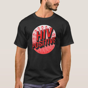 Camiseta Palavras Aids Dias HIV Positivo Fita de Sensibiliz