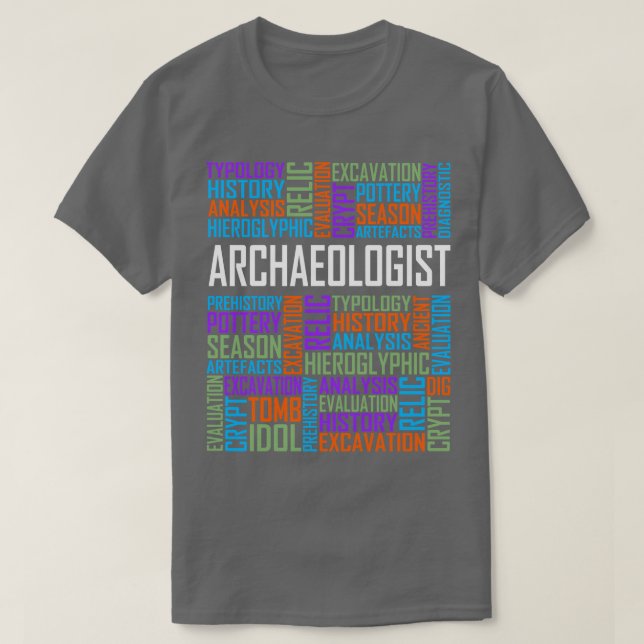 Camiseta Palavras arqueólogas (Frente do Design)